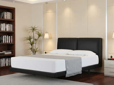 Priscilla PU Bed Frame Black - Queen