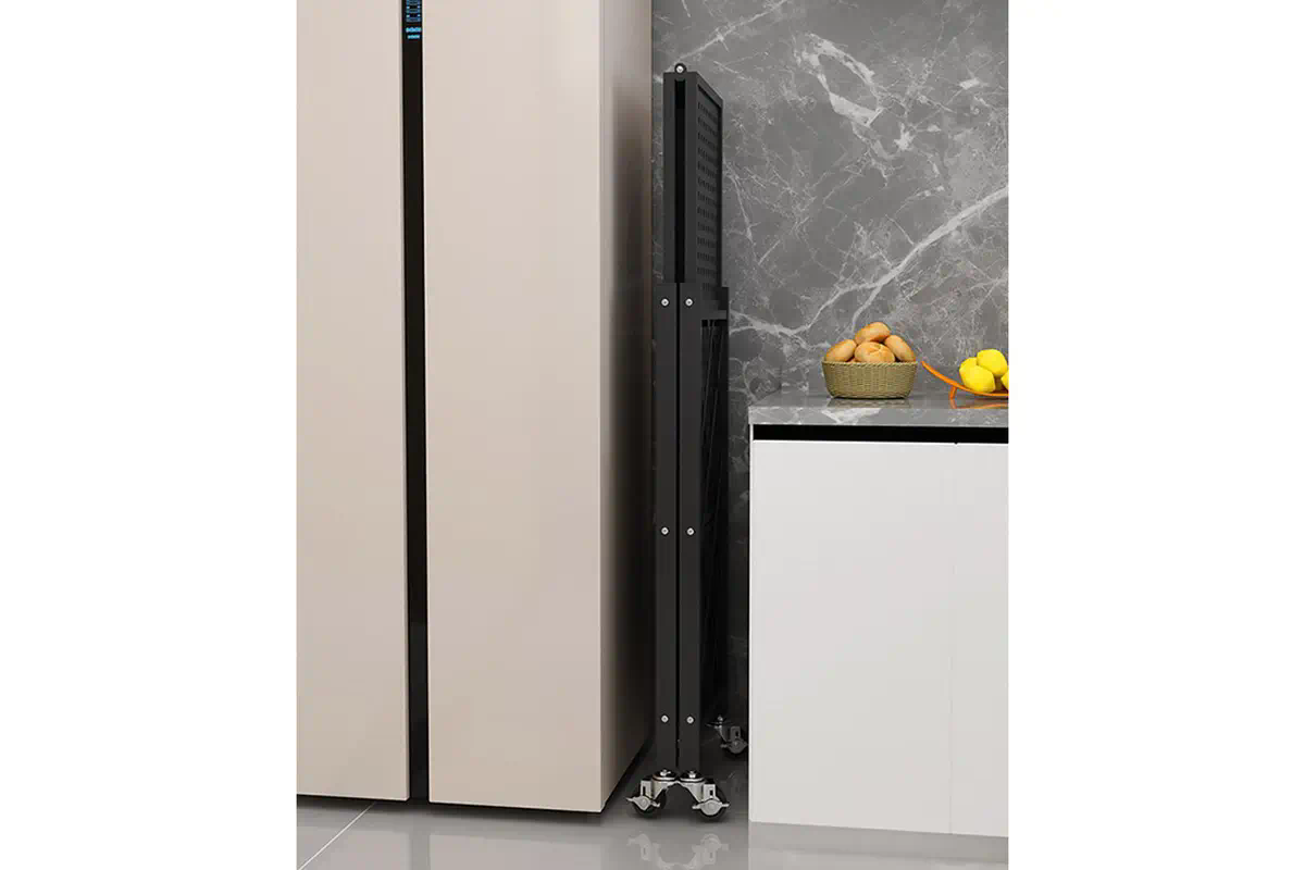 DS BS Foldable 5 Tier Kitchen Trolley Shelving Unit with Wheels