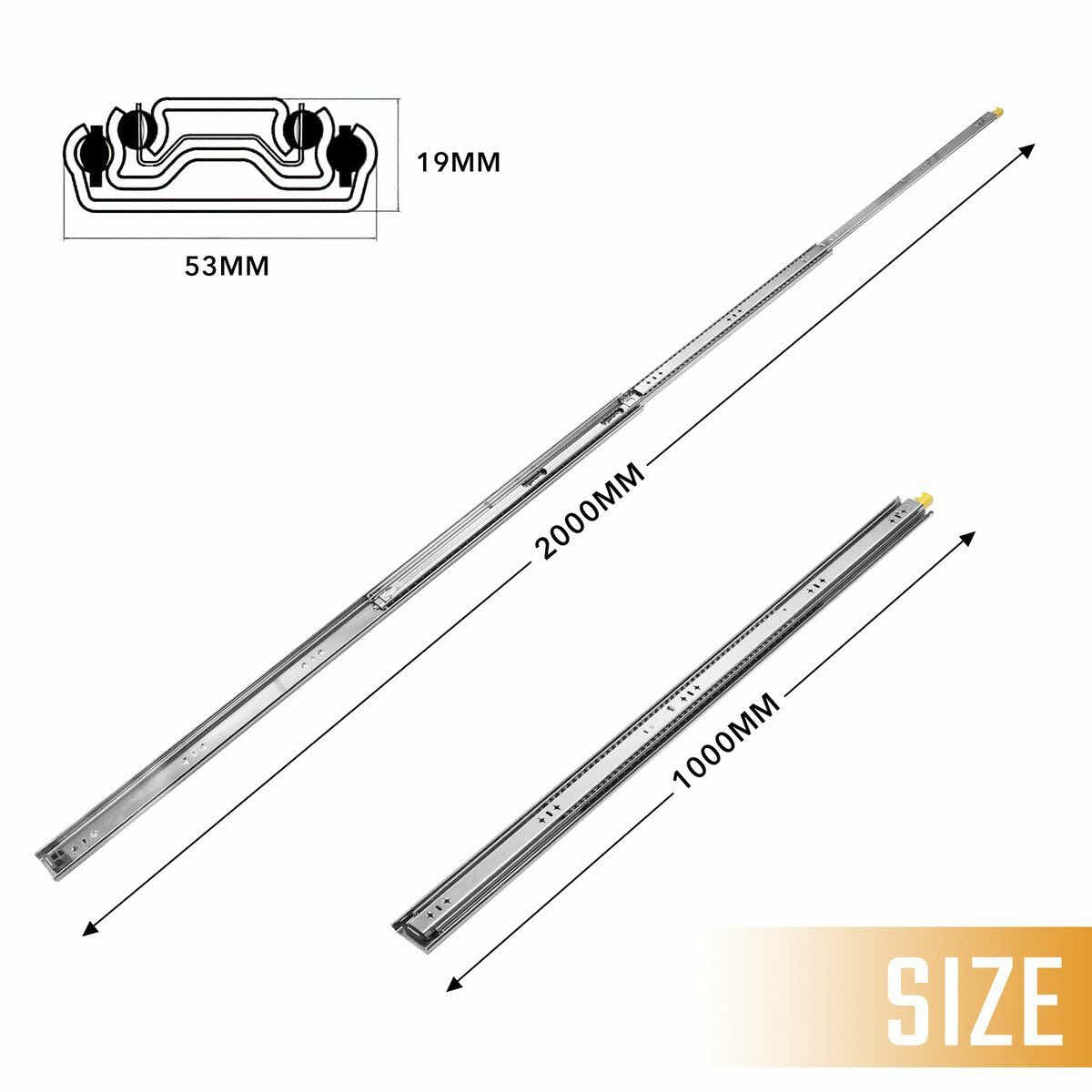DS BD Heavy Duty Drawer Slides Guide Rails Cabinet Locking Runners Ball 125Kg