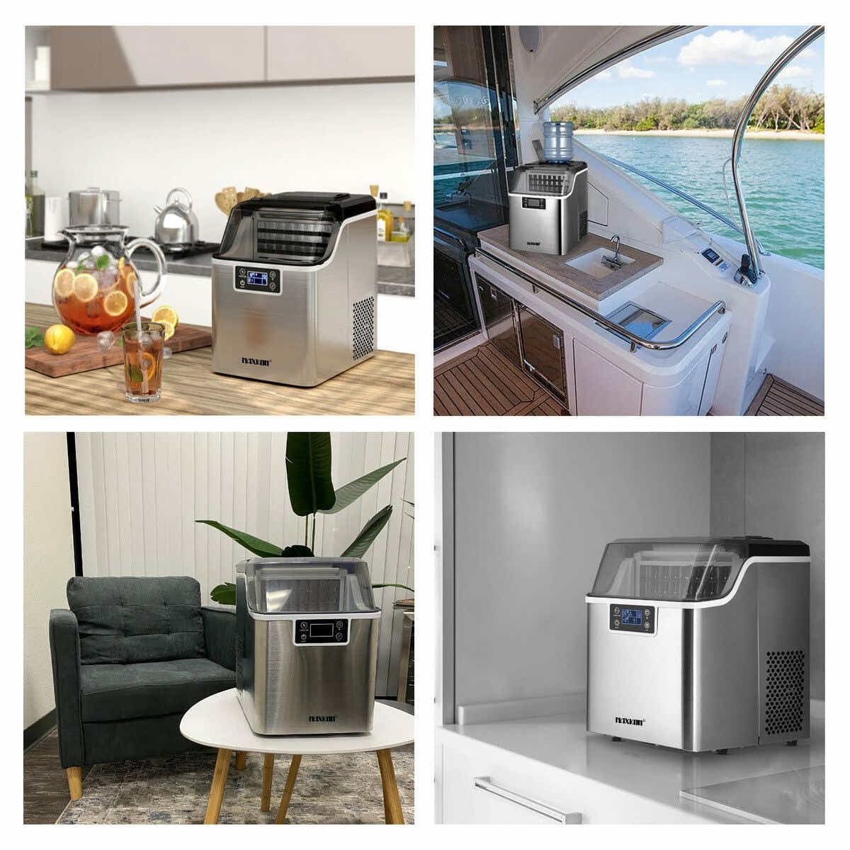 DS BD 20kg Ice Maker Clear Cube Making Countertop Commercial 2 Water Filling
