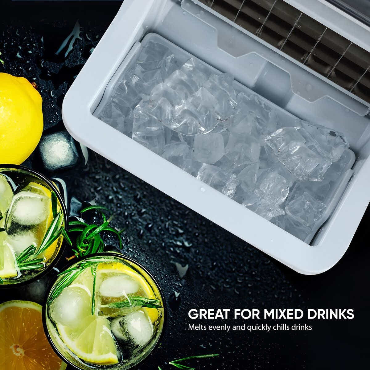 DS BD 20kg Ice Maker Clear Cube Making Countertop Commercial 2 Water Filling