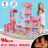 DS BD Doll House Dream Playhouses Toys Dollhouse Music 11 Rooms 4 Stories 93cm