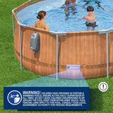 DS BD Bestway Oval Above Ground Swimming Pool LED Light Pump 6.1x3.66x1.22m