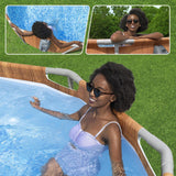DS BD Bestway Oval Above Ground Swimming Pool LED Light Pump 6.1x3.66x1.22m