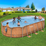 DS BD Bestway Oval Above Ground Swimming Pool LED Light Pump 6.1x3.66x1.22m
