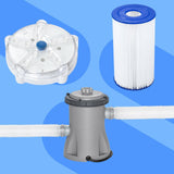 DS BD Bestway Oval Above Ground Swimming Pool LED Light Pump 6.1x3.66x1.22m