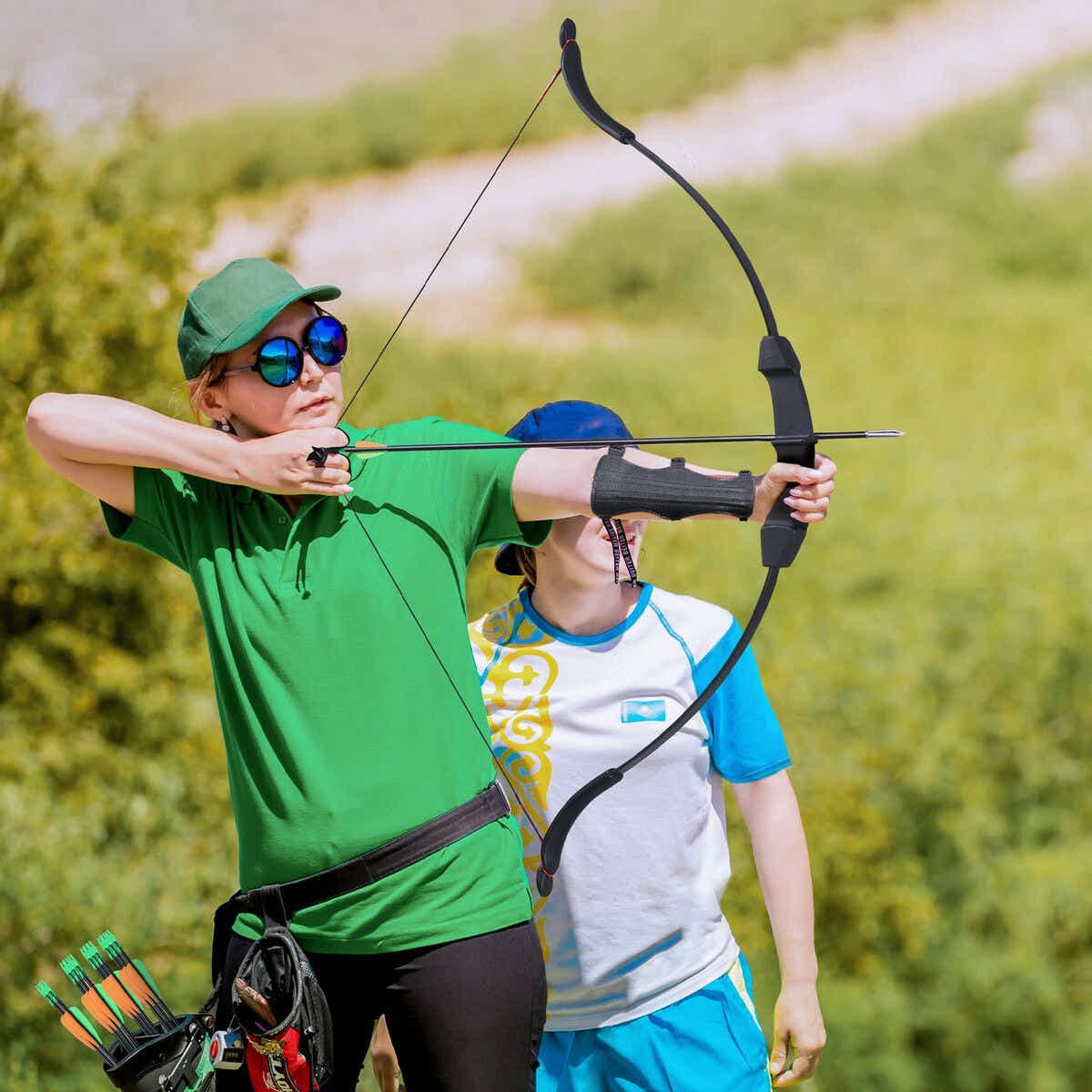 DS BD 20lbs Recurve Bow Arrow Set Archery Hunting Target Shooting Handed Black