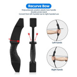 DS BD 20lbs Recurve Bow Arrow Set Archery Hunting Target Shooting Handed Black