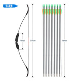 DS BD 20lbs Recurve Bow Arrow Set Archery Hunting Target Shooting Handed Black