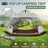 DS BD 4 Man Beach Tent Shelter Camping Pop Up Outdoor 240x240x135cm Creamy White