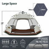DS BD 4 Man Beach Tent Shelter Camping Pop Up Outdoor 240x240x135cm Creamy White