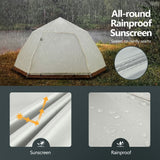 DS BD 4 Man Beach Tent Shelter Camping Pop Up Outdoor 240x240x135cm Creamy White