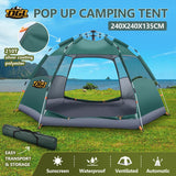 DS BD 4 Man Beach Tent Shelter Instant Pop Up Outdoor 240x240x135cm Green OGL