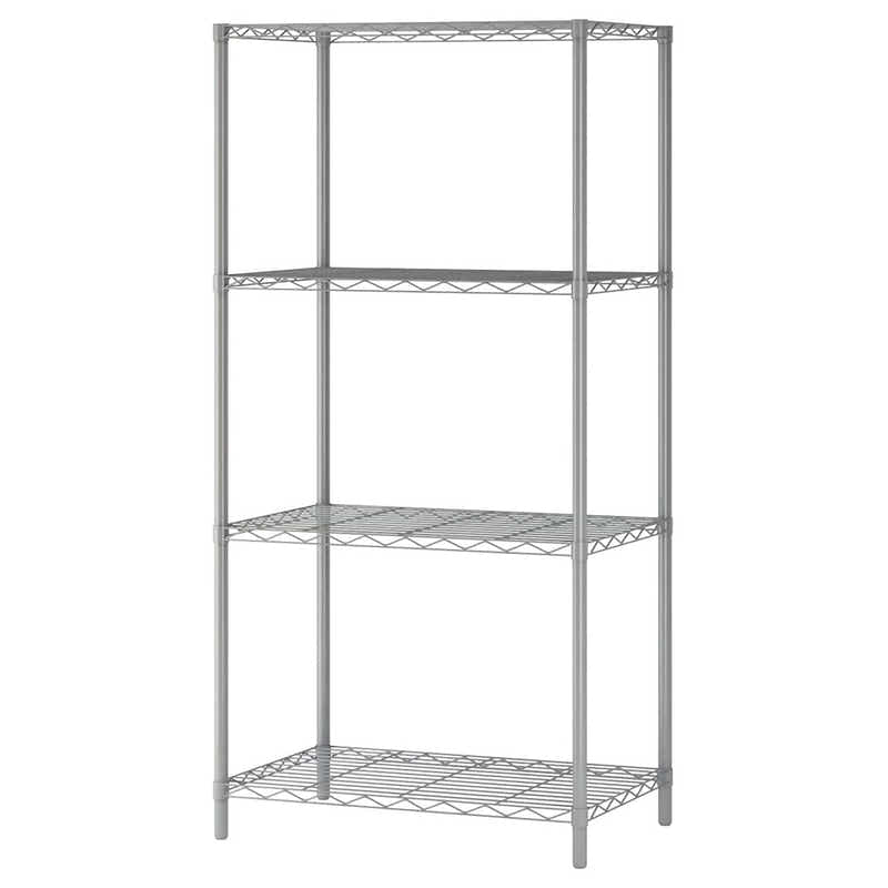 DS BS 4 Shelf Wire Shelving Metal Storage Rack-Gray