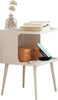 DS BS Metal Bedside Table Nightstand -White