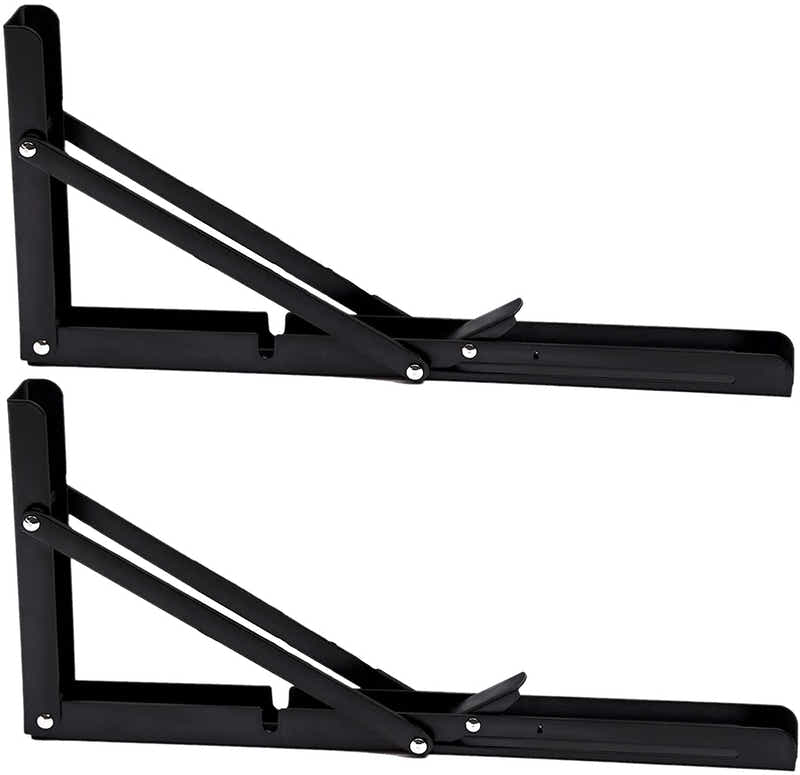 DS BS 2pcs Space Saving Wall Mounted DIY Folding Shelf Brackets-35x17cm