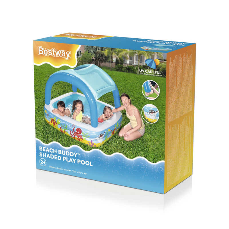 Bestway Beach Buddy Shaded Play Pool 1.40m x 1.40m