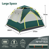 DS BD OGL 3 Person Tent Pop Up Instant Waterproof 215x200x141cm Green White
