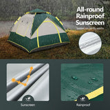 DS BD OGL 3 Person Tent Pop Up Instant Waterproof 215x200x141cm Green White