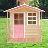 DS BD Wooden Cubby House Kids Cottage Outdoor Playhouse Game Centre Play Toy