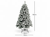 DS Christmas Tree Flocked Tips with Lights - 6Ft/180cm