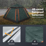 DS BD 5 Man Tent Pop Up Family Party Waterproof Outdoor 265x265x190cm Green