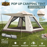 DS BD 5 Person Tent Pop Waterproof Outdoor Picnic 265x265x190cm Creamy White