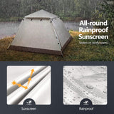 DS BD 5 Person Tent Pop Waterproof Outdoor Picnic 265x265x190cm Creamy White