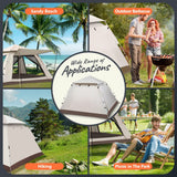 DS BD 5 Person Tent Pop Waterproof Outdoor Picnic 265x265x190cm Creamy White