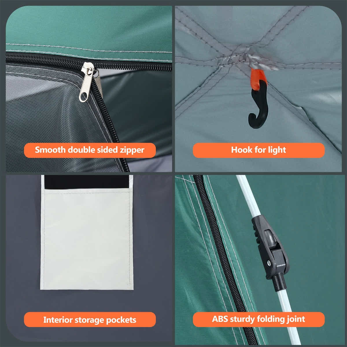 DS BD 5 Man Beach Tent Shelter Pop Up Instant Waterproof 270x270x150cm Green