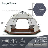 DS BD 5 Person Pop Up Tent Beach Shelter Waterproof 270x270x150cm Creamy white