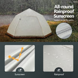 DS BD 5 Person Pop Up Tent Beach Shelter Waterproof 270x270x150cm Creamy white