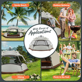 DS BD 5 Person Pop Up Tent Beach Shelter Waterproof 270x270x150cm Creamy white