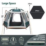 DS BD 5 Person Tent Instant Pop Up Beach Waterproof 270x230x155cm Green White