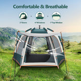 DS BD 5 Person Tent Instant Pop Up Beach Waterproof 270x230x155cm Green White
