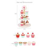 DS BS Wooden 3 Layer Cup Cakes Pretend Play Dessert Tower