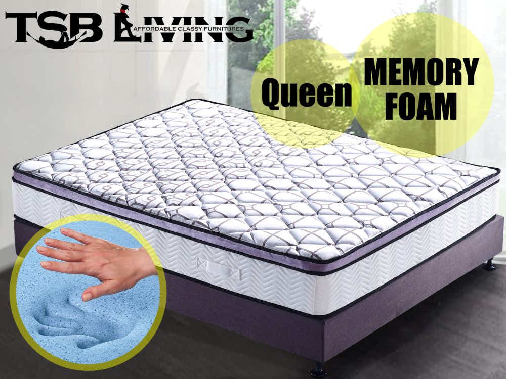DS NZ Made SW Bed Base Black & Gel30 Mattress Queen