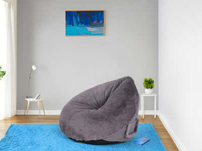 Leaf-Shaped Foam Bag Chair - Grey