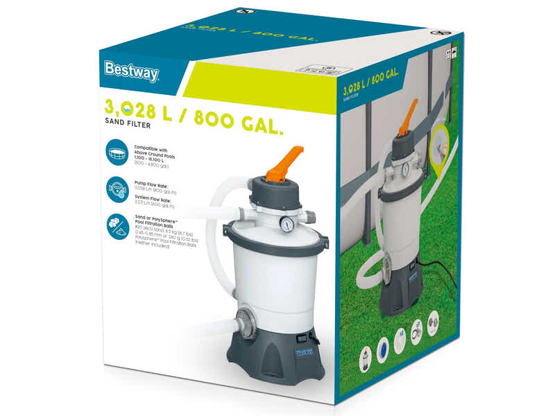 Bestway 800gal Flowclear Sand Filter Pump 1100-18100L pools