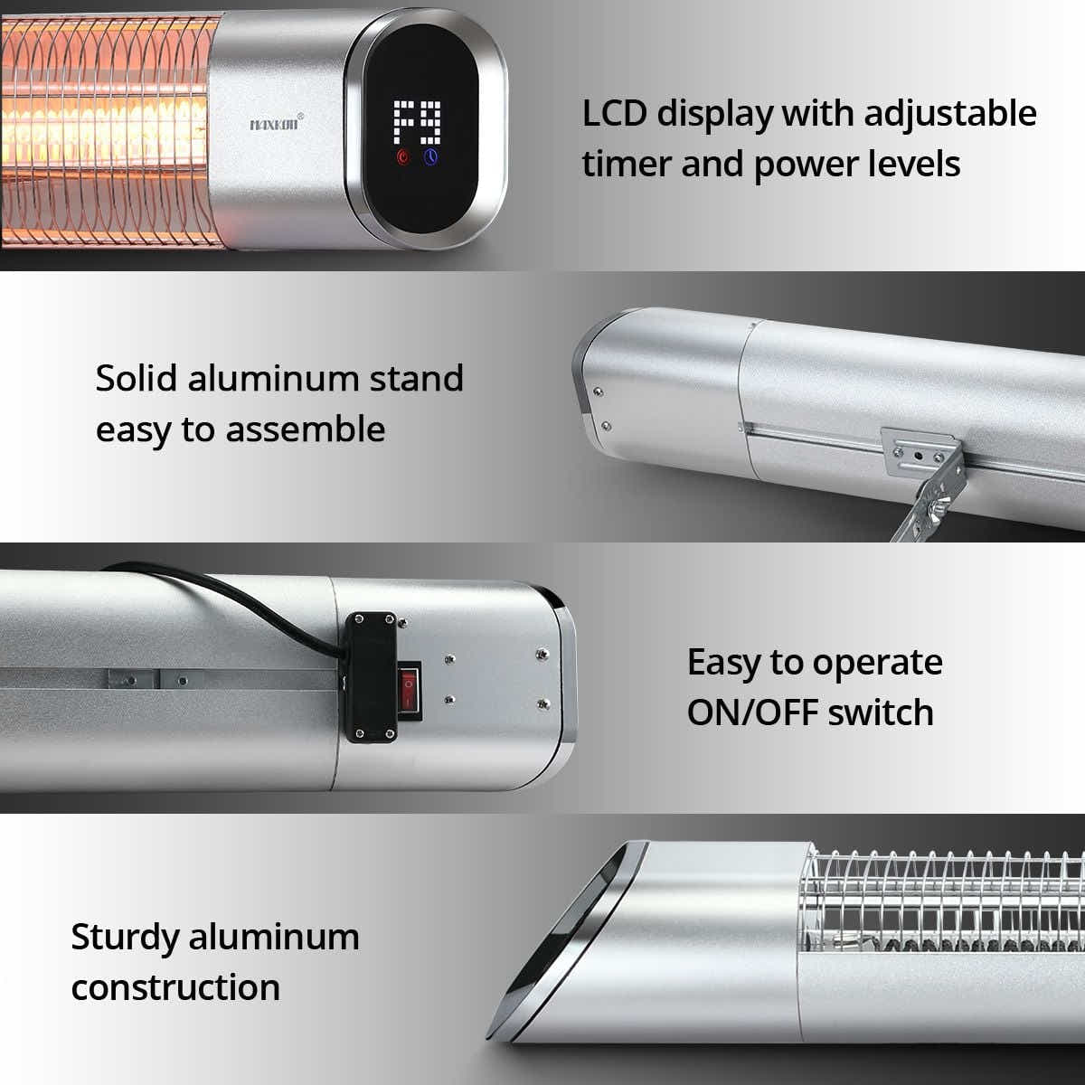 DS BD Maxkon 2000W Carbon Fibre Infrared Heater Electric Instant Remote Control