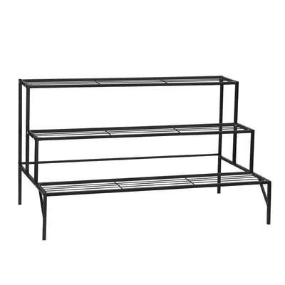 DS BD Plant Black 3 Tiers Metal Flower Shelf Pot Planter Garden Storage Rack