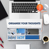 DS BD Glass Desktop Whiteboard Organiser Dry Erase Board Memo Note Pad Keyboard