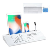 DS BD Glass Desktop Whiteboard Organiser Dry Erase Board Memo Note Pad Keyboard