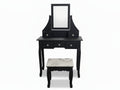 Dressing Table with Stool Black - 74.5 cm