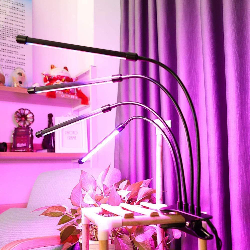 DS BS 4 Head LED Plant Grow Light with Clip Base