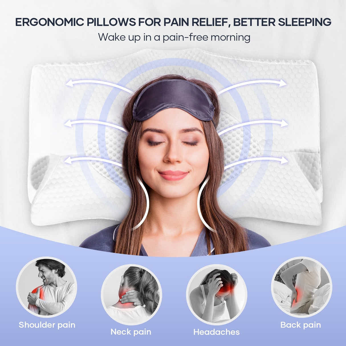 DS BD Luxdream Cervical Pillow Memory Foam Contour Shoulder Ergonomic Dark Grey