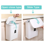 DS BS Kitchen Cabinet Door Hanging Trash Can with Lid-White