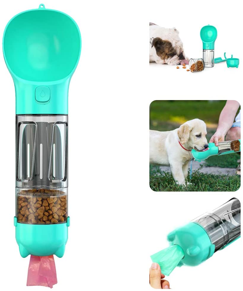 DS BS Portable Dog Travel Water Dispenser with Food Container-300ML