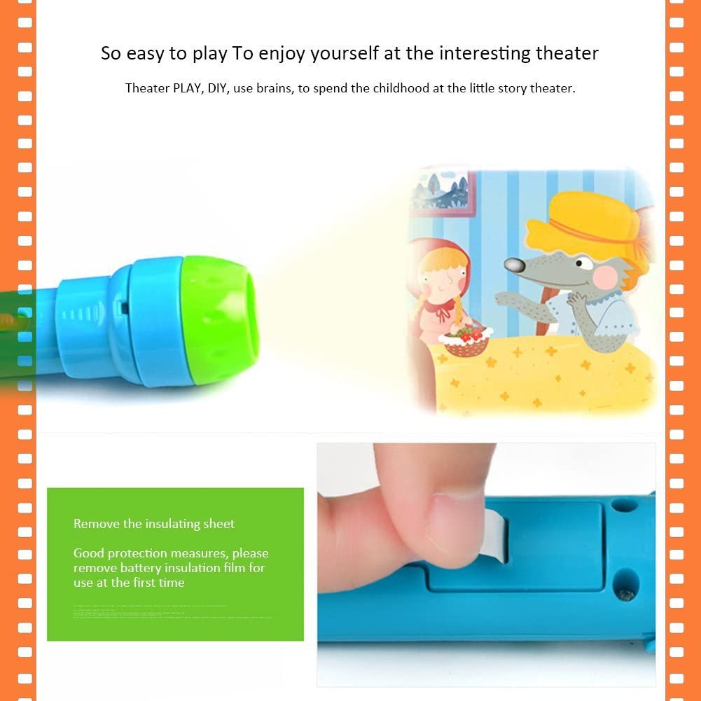 DS BS Kids Night Story Projector Torch with 4 Story