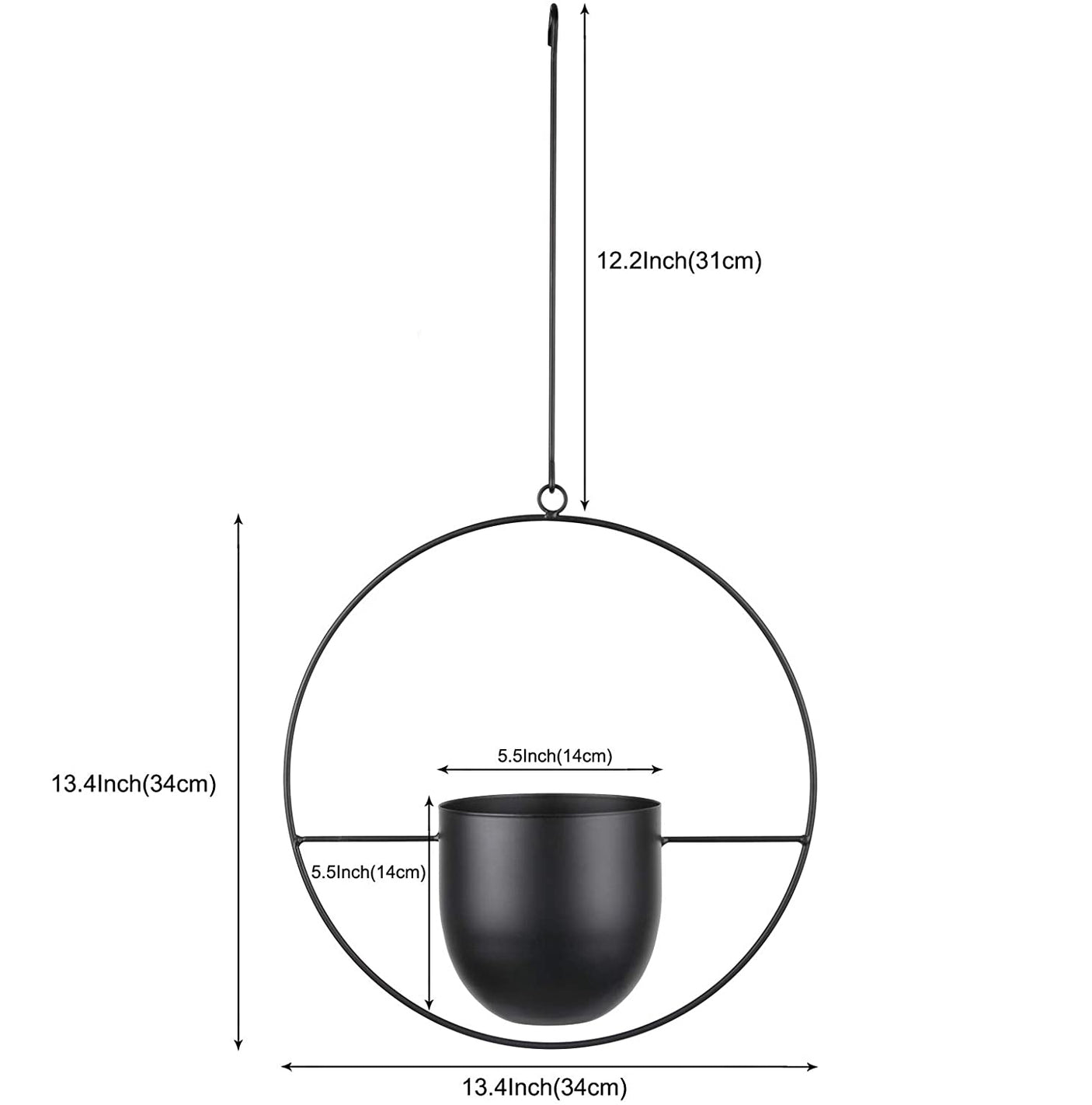 DS BS Minimalist Metal Plant Hanger Round Shape-Gold